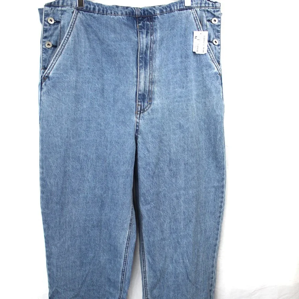 Empyre SK8 Bib Blake Overalls Men's Blue Relaxed Loose Fit Denim Jean Sz M NWT - Picture 4 of 10